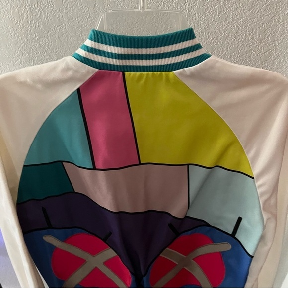 KAWS x MIRA MIKATI sz 40 S White Blue Bomber Jacket Snap Buttons $1895 - Picture 10 of 16